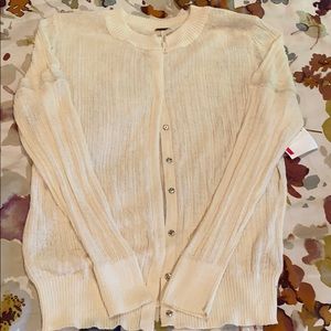 NWT FREE PEOPLE lace lined sz S sweater with snaps